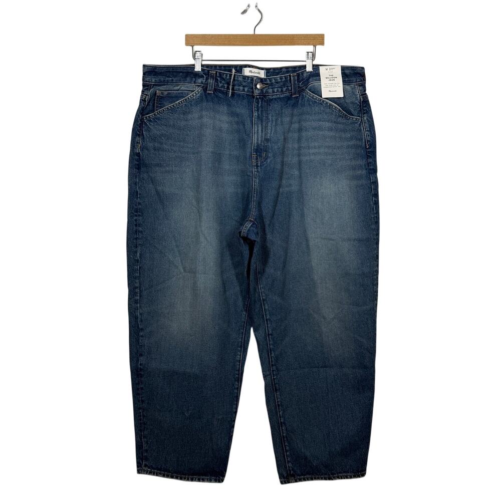 Madewell The Balloon Jeans NWT Womens Plus Size 20W Blue Denim High Rise Faded